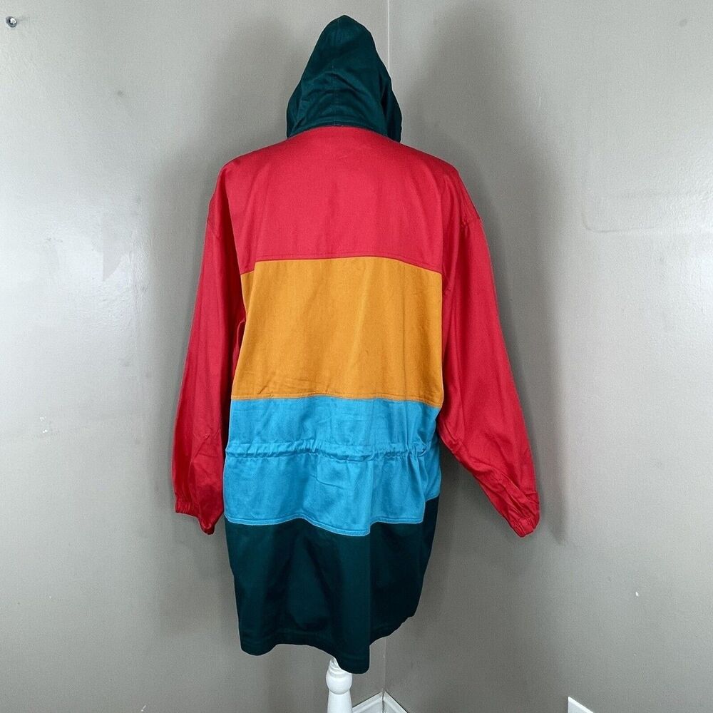 Wear It Now Hooded Colorblock Jacket One Size 100% Cotton Pockets - Picture 3 of 16